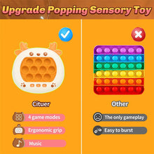 Load image into Gallery viewer, Pop Light Fidget Game Quick Push Bubble Game Handle Toys Boys &amp; Girls Anti-Stress Toys with LED Game Machine Relieve Stress Toys
