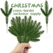 Load image into Gallery viewer, 20pcs Popular Christmas Pine Needle Branch 3-Pronged Three-Dimensional Pine Branch Simulated Green Plant Christmas Tree DIY Decoration
