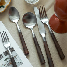 Load image into Gallery viewer, Popular Eco-Friendly Real Wood Handle Stainless Steel Cutlery Elegant Dinnerware Tableware Excellent Performance For Home
