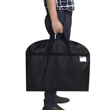 Load image into Gallery viewer, Portable Dustproof Non-Woven Garment Bag Suit Storage Bag Cover For Clothes Suit Bag Trunk Black Holdall Dress Jacket Dust Cover
