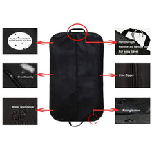 Load image into Gallery viewer, Portable Dustproof Non-Woven Garment Bag Suit Storage Bag Cover For Clothes Suit Bag Trunk Black Holdall Dress Jacket Dust Cover

