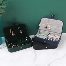 Load image into Gallery viewer, Portable Jewelry Box Jewelry Organizer Display Travel Jewelry Case Boxes Button Leather Storage Chenille Jewelers Joyero
