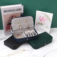 Load image into Gallery viewer, Portable Jewelry Box Jewelry Organizer Display Travel Jewelry Case Boxes Button Leather Storage Chenille Jewelers Joyero
