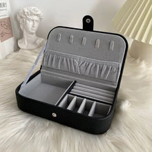 Load image into Gallery viewer, Portable Jewelry Box Jewelry Organizer Display Travel Jewelry Case Boxes Button Leather Storage Chenille Jewelers Joyero
