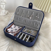 Load image into Gallery viewer, Portable Jewelry Box Jewelry Organizer Display Travel Jewelry Case Boxes Button Leather Storage Chenille Jewelers Joyero

