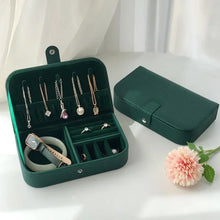Load image into Gallery viewer, Portable Jewelry Box Jewelry Organizer Display Travel Jewelry Case Boxes Button Leather Storage Chenille Jewelers Joyero

