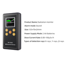 Load image into Gallery viewer, Portable Nuclear Radiation Detector Geiger Counter X γ β ray Detecting Device Sound Alarm Radioactive Tester Radiation Dosimeter
