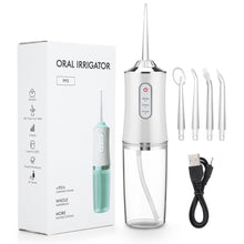 Load image into Gallery viewer, Portable Oral Irrigator Water Flosser Dental Water Jet Tools Pick Cleaning Teeth 300ML 5 Nozzles Mouth Washing Machine Floss 0ral irrigator
