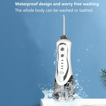 Load image into Gallery viewer, Portable belt oral irrigator 300ml dental floss cleaner 3 modes 4 nozzles rechargeable IP7 waterproof tooth whitening device 0ral irrigator
