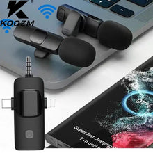 Load image into Gallery viewer, Professional 3 In 1 Wireless Lavalier Microphone For IPhone Android 3.5mm For Radio Live Recording Noise Reduction Microphone
