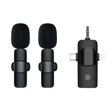 Load image into Gallery viewer, Professional 3 In 1 Wireless Lavalier Microphone For IPhone Android 3.5mm For Radio Live Recording Noise Reduction Microphone
