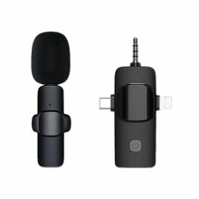 Load image into Gallery viewer, Professional 3 In 1 Wireless Lavalier Microphone For IPhone Android 3.5mm For Radio Live Recording Noise Reduction Microphone

