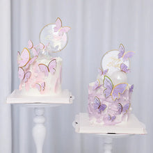 Load image into Gallery viewer, Purple Pink Butterfly Cake Decoration Happy Birthday Cake Topper Handmade Painted For Wedding Birthday Party Baby Shower
