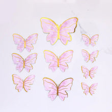 Load image into Gallery viewer, Purple Pink Butterfly Cake Decoration Happy Birthday Cake Topper Handmade Painted For Wedding Birthday Party Baby Shower
