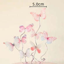 Load image into Gallery viewer, Purple Pink Butterfly Cake Decoration Happy Birthday Cake Topper Handmade Painted For Wedding Birthday Party Baby Shower

