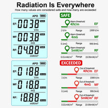 Load image into Gallery viewer, RD630 Electromagnetic Field Radiation Detector Tester EMF Meter Multifunctional Handheld Portable Radio Frequency Warn Meter

