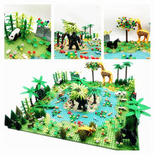 Load image into Gallery viewer, Rain Forest Parts Animal Green Grass Jungle Bush Flower Tree Plants Building Blocks DIY MOC Assemble Compatible  s Baseplate
