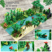 Load image into Gallery viewer, Rain Forest Parts Animal Green Grass Jungle Bush Flower Tree Plants Building Blocks DIY MOC Assemble Compatible  s Baseplate
