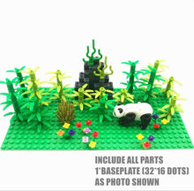 Load image into Gallery viewer, Rain Forest Parts Animal Green Grass Jungle Bush Flower Tree Plants Building Blocks DIY MOC Assemble Compatible  s Baseplate
