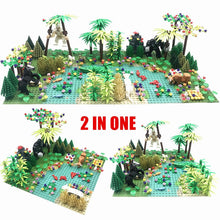 Load image into Gallery viewer, Rain Forest Parts Animal Green Grass Jungle Bush Flower Tree Plants Building Blocks DIY MOC Assemble Compatible  s Baseplate
