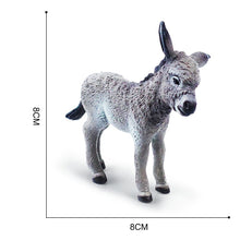 Load image into Gallery viewer, Realistic Grey Donkey Figurines Cute Animals Toys Model Farm Pasture Plastic Model Toy Gift for Children Kids Collection Figures
