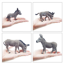 Load image into Gallery viewer, Realistic Grey Donkey Figurines Cute Animals Toys Model Farm Pasture Plastic Model Toy Gift for Children Kids Collection Figures
