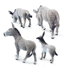 Load image into Gallery viewer, Realistic Grey Donkey Figurines Cute Animals Toys Model Farm Pasture Plastic Model Toy Gift for Children Kids Collection Figures
