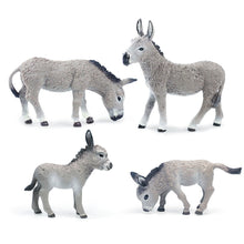 Load image into Gallery viewer, Realistic Grey Donkey Figurines Cute Animals Toys Model Farm Pasture Plastic Model Toy Gift for Children Kids Collection Figures
