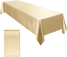 Load image into Gallery viewer, Rectangle Wedding Satin Tablecloth 57x102inch Bright Smooth Silk Table Cover for Wedding Banquet Anniversary Dining Table Decor
