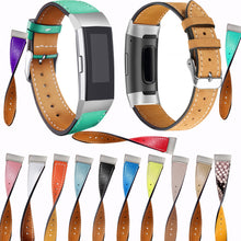 Load image into Gallery viewer, Replacement Fitbit Charge 3 Bands Leather Straps Band Interchangeable Smart Fitness Watch Bands With Stainless Frame for Charge3

