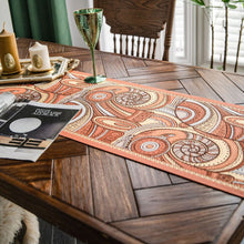 Load image into Gallery viewer, Retro American Orange Peris Printed Table Runner Tablecloth with Tassels Wedding Decoration Table Track The Foam Runners Home
