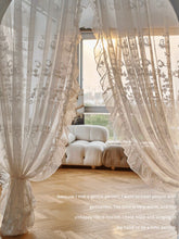 Load image into Gallery viewer, Retro Embroidery White Lace Girly IG Living Room Decorative Curtain Bedroom Balcony Velvet High-quality Blackout Luxury Curtains
