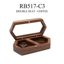 Load image into Gallery viewer, Ring Box Jewelry Storage Engagement Wedding Ceremony Ring Customize Proposal Ring Rustic Wedding Gift for Girl Walnut Wood
