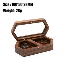 Load image into Gallery viewer, Ring Box Jewelry Storage Engagement Wedding Ceremony Ring Customize Proposal Ring Rustic Wedding Gift for Girl Walnut Wood
