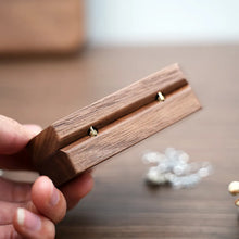 Load image into Gallery viewer, Ring Box Jewelry Storage Engagement Wedding Ceremony Ring Customize Proposal Ring Rustic Wedding Gift for Girl Walnut Wood
