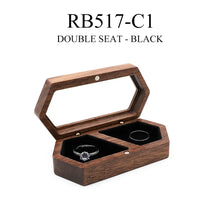 Load image into Gallery viewer, Ring Box Jewelry Storage Engagement Wedding Ceremony Ring Customize Proposal Ring Rustic Wedding Gift for Girl Walnut Wood
