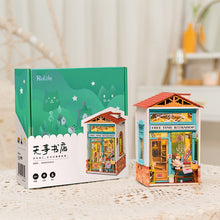Load image into Gallery viewer, Robotime DIY Wooden Dollhouse Mini Town Doll House with Furniture Bookshop for Children Gift Miniature Adult
