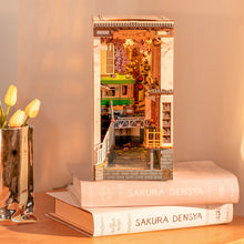 Load image into Gallery viewer, Robotime Rolife DIY Book Nook Japanese Sakura Densya in Books Series Wooden Miniature House with Furniture Doll House Kits Toy
