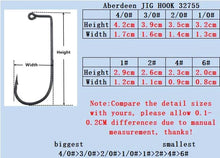 Load image into Gallery viewer, Fishhook 50pcs/bag 90 Degree Jig Fly Tying Strong Wire Saltwater Freshwater Fish Hook Aberdeen jig fishing size 6 4 2 1 1/0-4/0#
