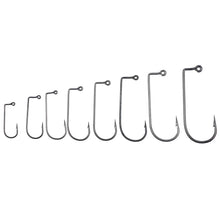 Load image into Gallery viewer, Fishhook 50pcs/bag 90 Degree Jig Fly Tying Strong Wire Saltwater Freshwater Fish Hook Aberdeen jig fishing size 6 4 2 1 1/0-4/0#

