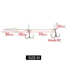 Load image into Gallery viewer, Fishhook Fishing Screw Rig Double VMC Fishing Hooks With Pike Center Pin Shad Belly Stingers For Shallow-Rigging, 1 Pcs Per Pack
