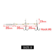 Load image into Gallery viewer, Fishhook Fishing Screw Rig Double VMC Fishing Hooks With Pike Center Pin Shad Belly Stingers For Shallow-Rigging, 1 Pcs Per Pack
