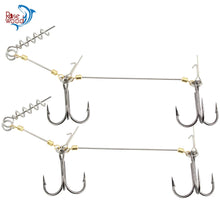 Load image into Gallery viewer, Fishhook Fishing Screw Rig Double VMC Fishing Hooks With Pike Center Pin Shad Belly Stingers For Shallow-Rigging, 1 Pcs Per Pack
