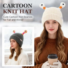 Load image into Gallery viewer, Funny With Eyes Knitted Beanies Hat Solid Color Wear Resistant LED Glowing Hat Warm Knit Hat for Women Girls Parent-Unisex Style
