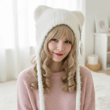 Load image into Gallery viewer, Soft Comfortable Winter Hats Star Pattern Ear Protection Knitted Beanie Hat Cat Ears Warmth Women's Cap Ski Riding
