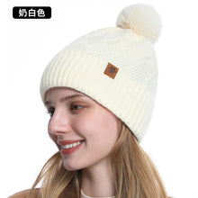 Load image into Gallery viewer, Men's / Women's Outdoor Warm Fleece-lined Knitted Hats Winter Cold-proof Double-layer Stocking Cap One/three-piece Set Skullies
