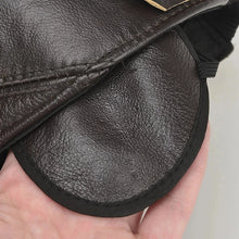 Load image into Gallery viewer, New Style Casual Real Leather Earflap Cap Men Real Cowhide Leather Caps Male Fall Winter Genuine Real Cow Leather Baseball Hats
