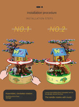 Load image into Gallery viewer, 656017 Music Box Building Blocks Girls' Small Particles Assembling Educational Building Blocks Tree House Toys
