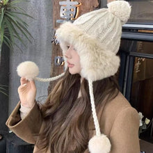 Load image into Gallery viewer, New Knitted Knitted Hat Pompom Warm Ear Protection Hat Coldproof Fur Balls Lei Feng Hat Autumn and Winter
