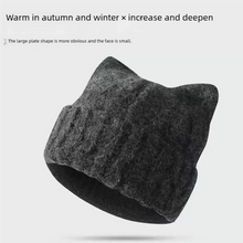 Load image into Gallery viewer, Cat Ear Beanie Winter Hat Warm Knitted Cap with Windproof Thickened Design Cute Autumn Winter Warm Accessories for Women Girls
